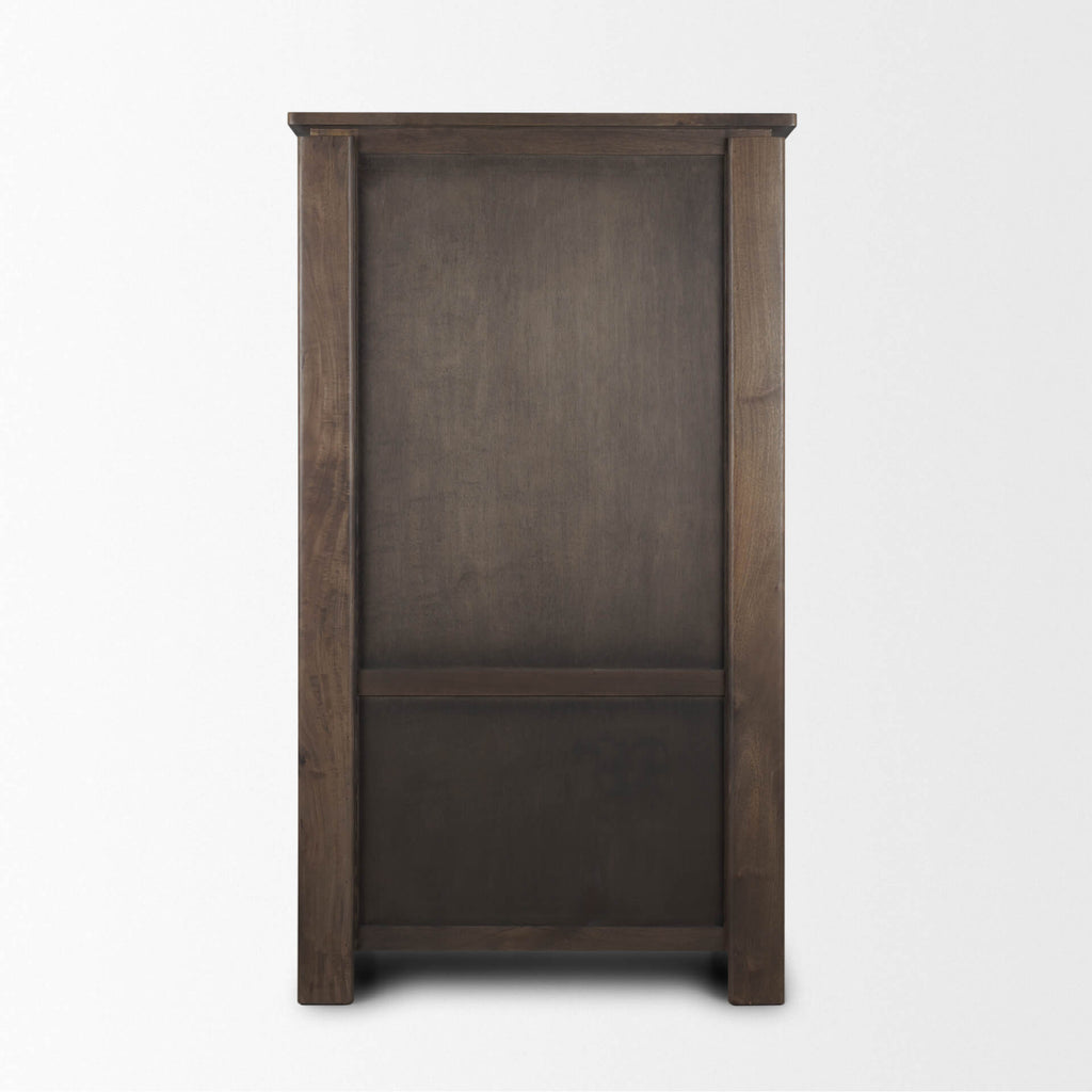 MERCANA WALLEN DARK BROWN WOOD CURIO CABINET 71008