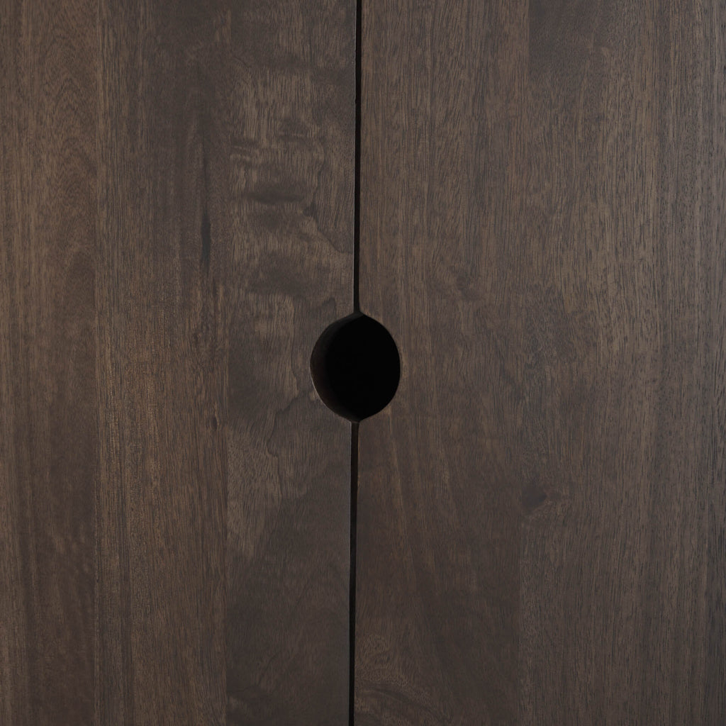 MERCANA WALLEN DARK BROWN WOOD CURIO CABINET 71008