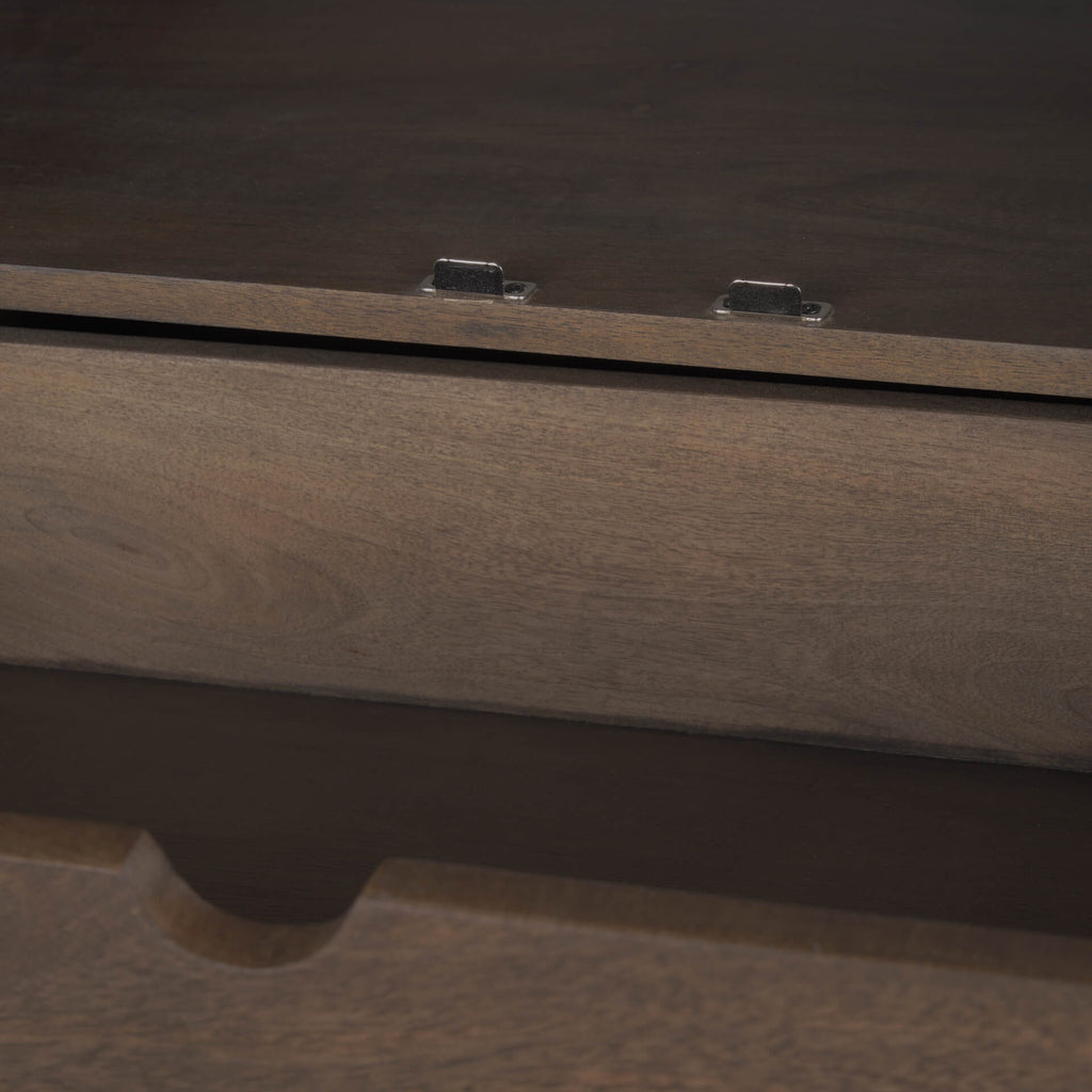 MERCANA WALLEN DARK BROWN WOOD CURIO CABINET 71008