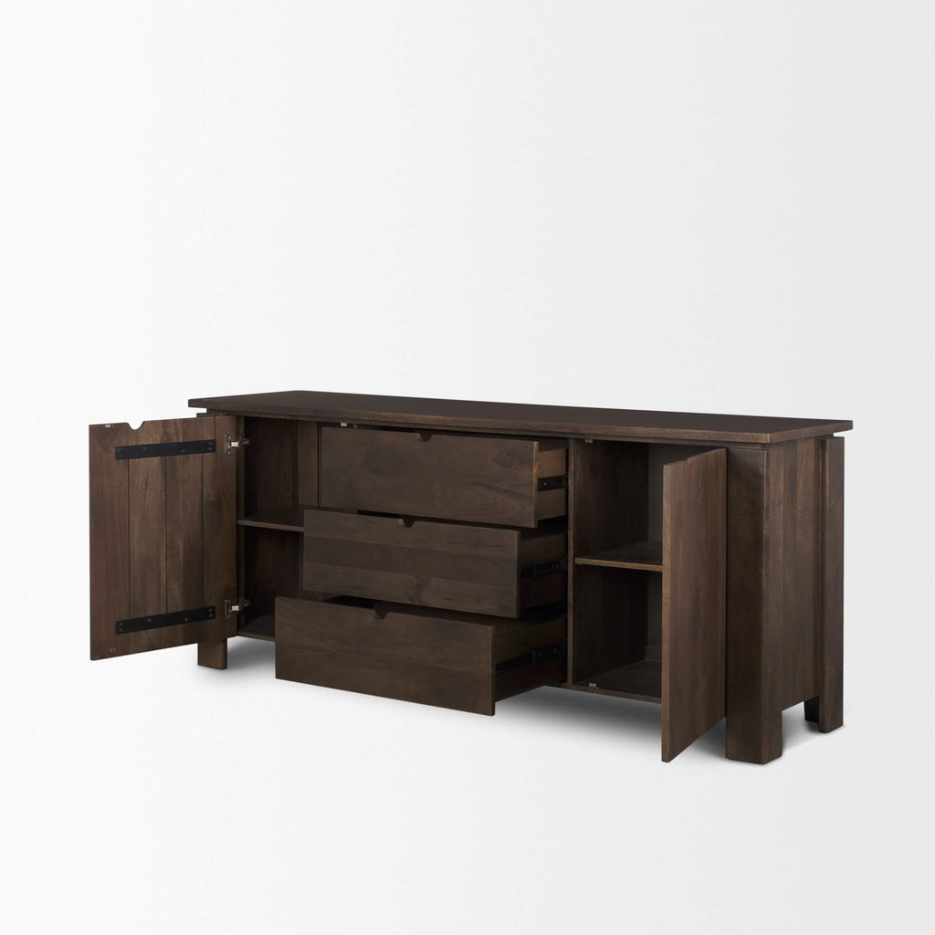 MERCANA WALLEN 2 DOOR DARK BROWN WOOD SIDEBOARD 71010