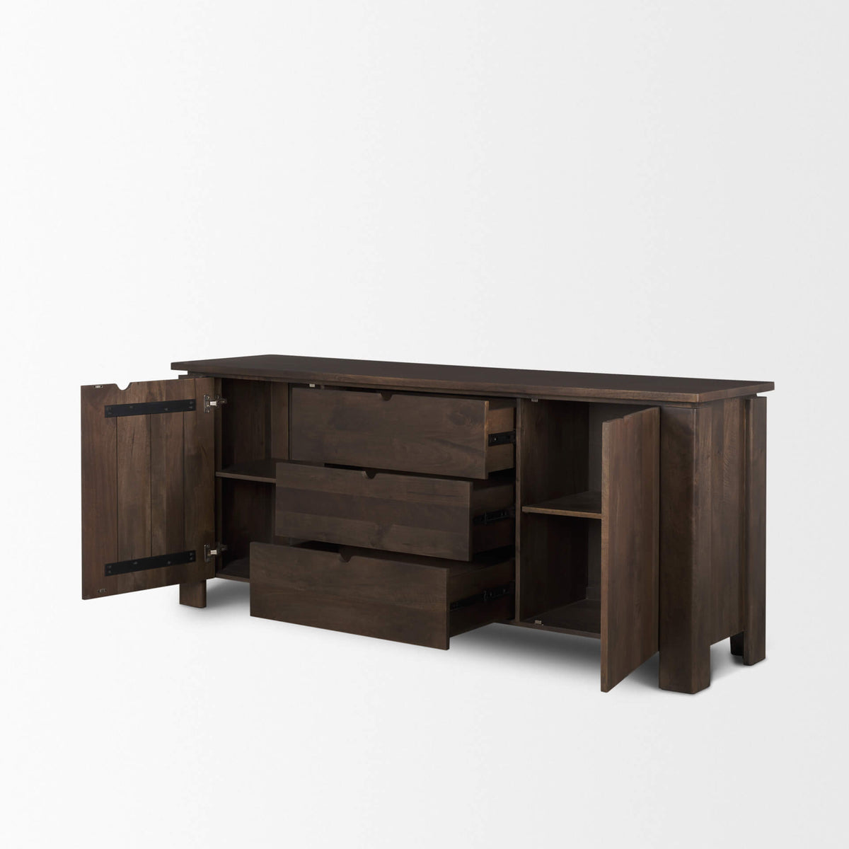 MERCANA WALLEN 2 DOOR DARK BROWN WOOD SIDEBOARD 71010