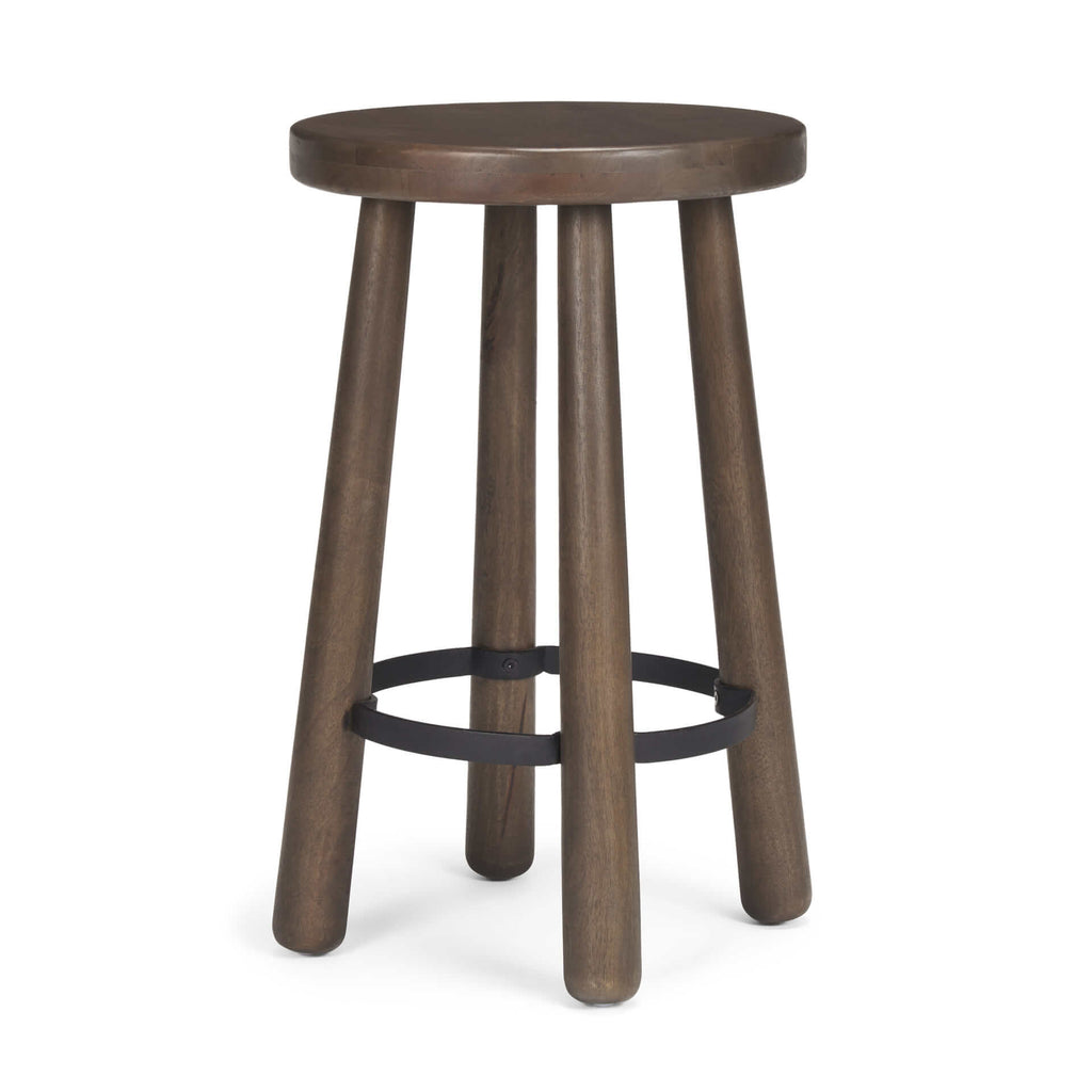 MERCANA WELDON BROWN WOODEN COUNTER STOOL 71037