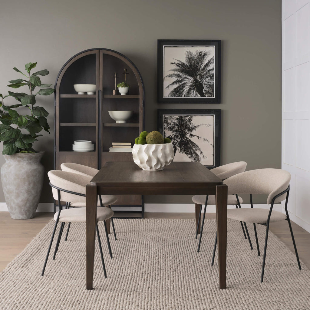 MERCANA TEVA RECTANGLE BROWN WOOD DINING TABLE 70863