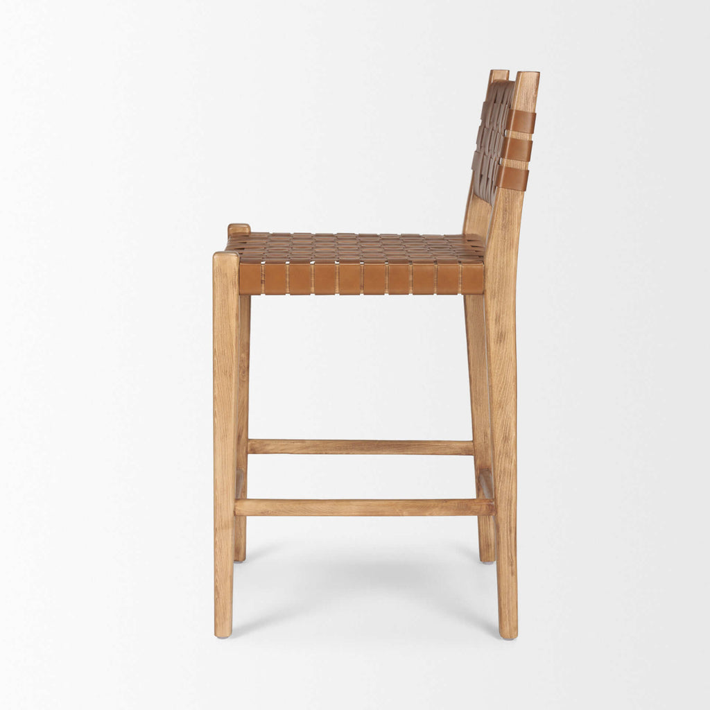 MERCANA SHANE WOVEN LEATHER COUNTER STOOL  70798