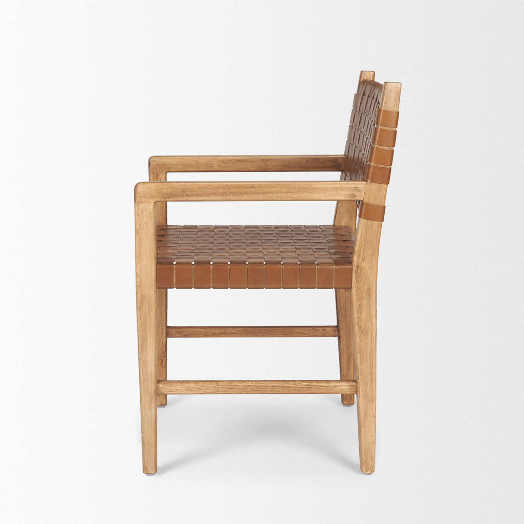 MERCANA SHANE WOVEN LEATHER DINING CHAIR 70799