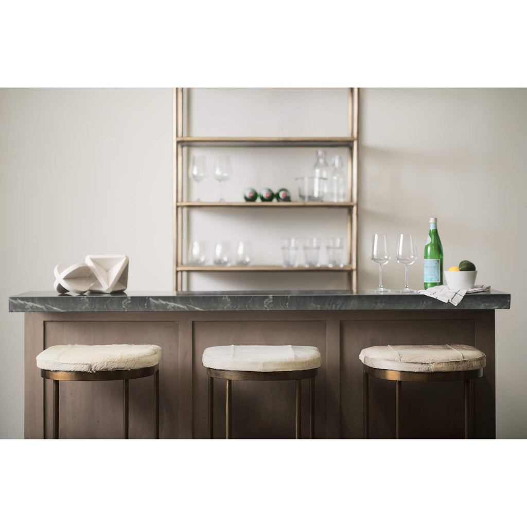 MERCANA MILLIE COWHIDE GOLD METAL COUNTER STOOL 69384