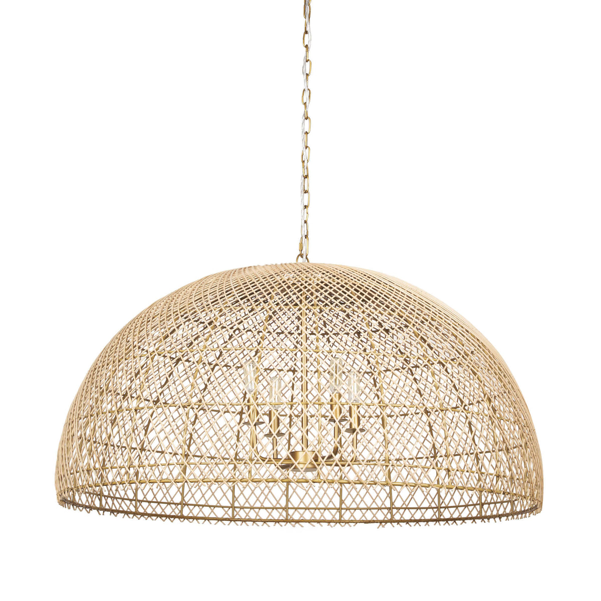 MERCANA THAD 4-LIGHT NATURAL RATTAN CHANDELIER 70916