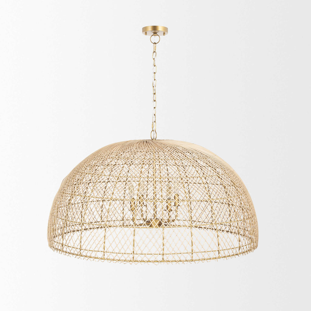 MERCANA THAD 4-LIGHT NATURAL RATTAN CHANDELIER 70916