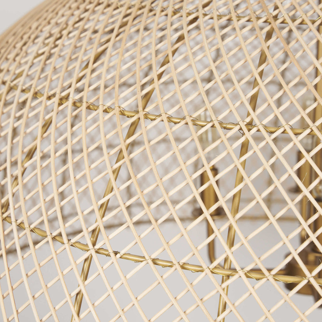 MERCANA THAD 4-LIGHT NATURAL RATTAN CHANDELIER 70916
