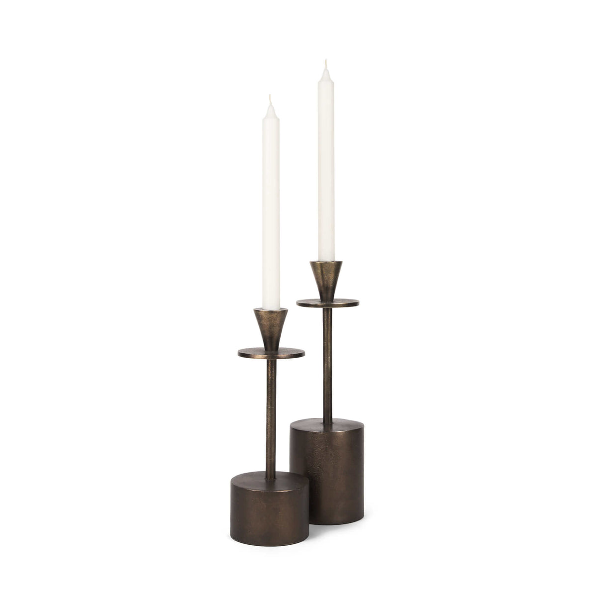 MERCANA PETRIA ANTIQUED GOLD METAL CANDLE HOLDERS 70649