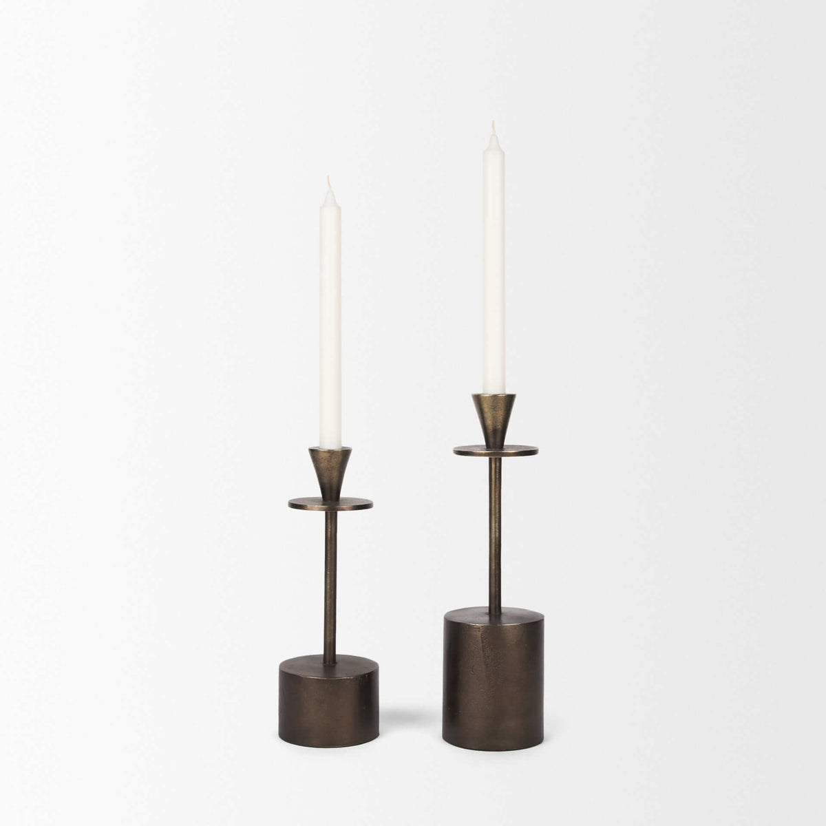 MERCANA PETRIA ANTIQUED GOLD METAL CANDLE HOLDERS 70649