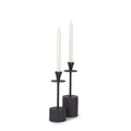 MERCANA PETRIA MATTE BLACK TAPER CANDLE HOLDERS 70650