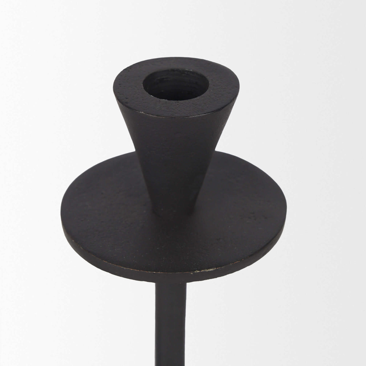 MERCANA PETRIA MATTE BLACK TAPER CANDLE HOLDERS 70650