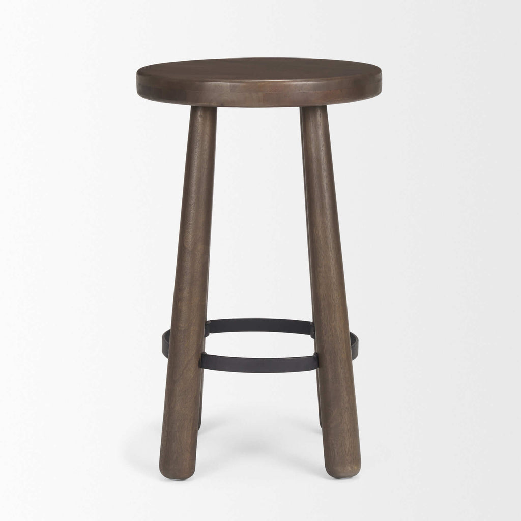 MERCANA WELDON BROWN WOODEN COUNTER STOOL 71037
