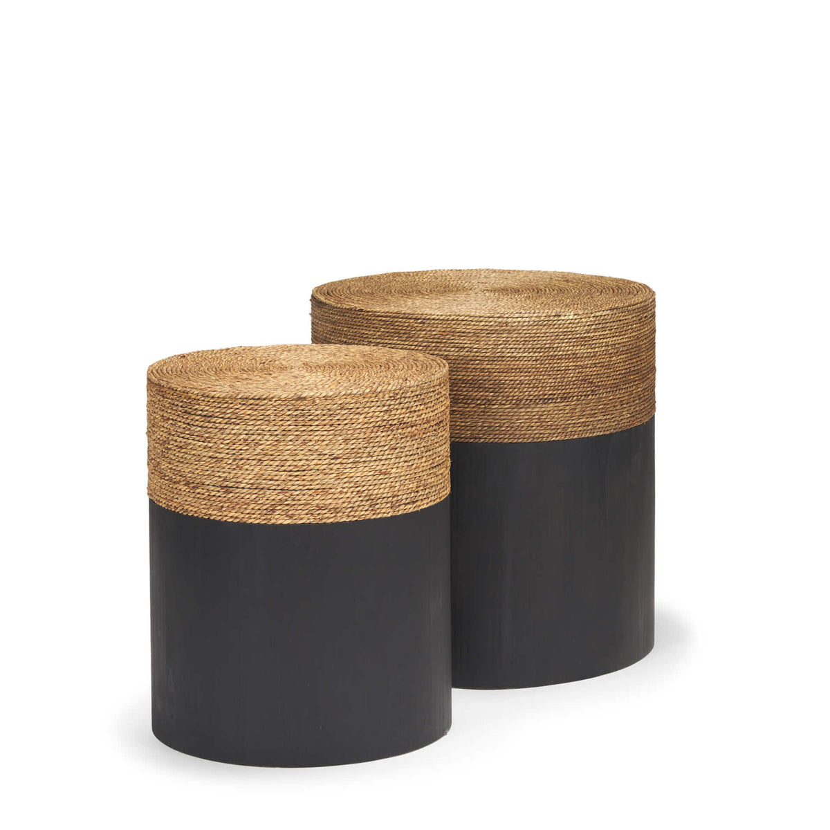 MERCANA WENOPA BLACK WITH JUTE ACCENT TABLES 71048