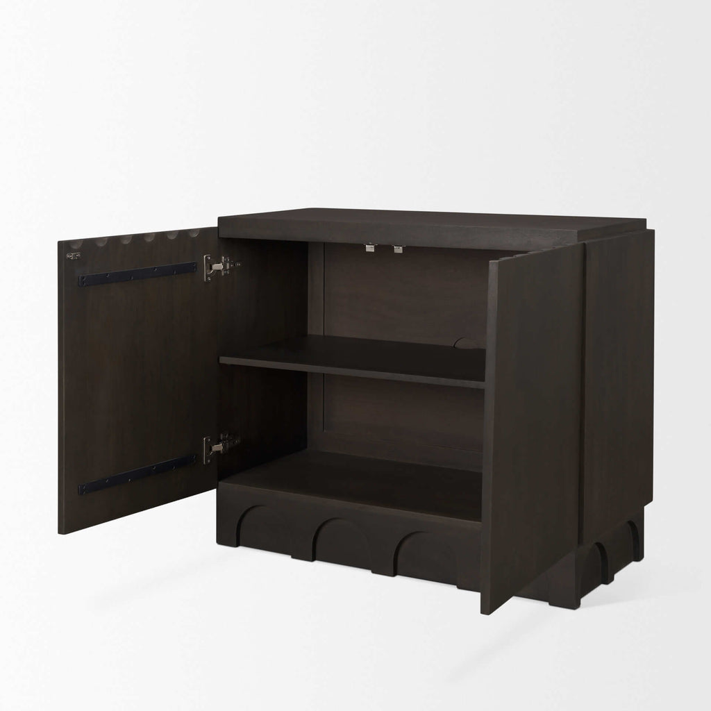 MERCANA WAGNER WOOD ARCHED DESIGN ACCENT CABINET 71040