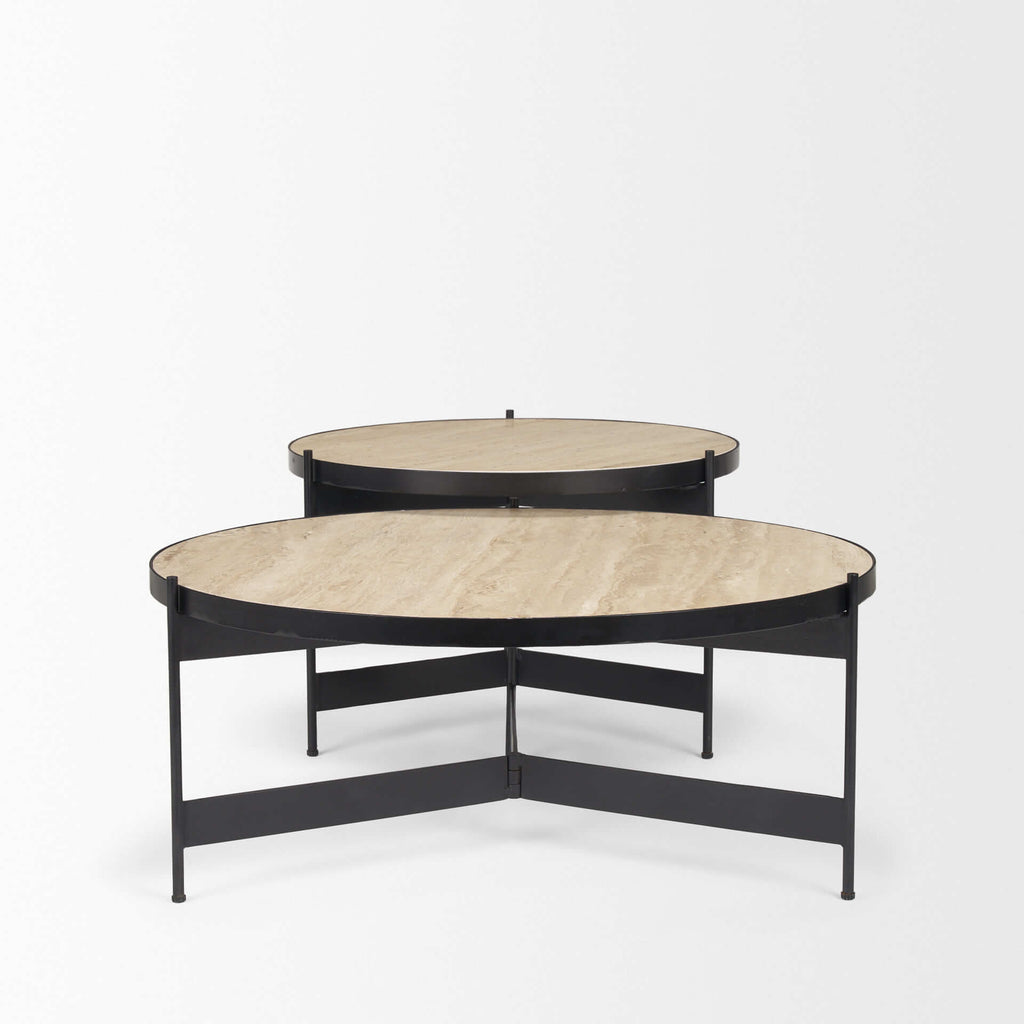MERCANA WADE MARBLE NESTING COFFEE TABLES 71042-AB