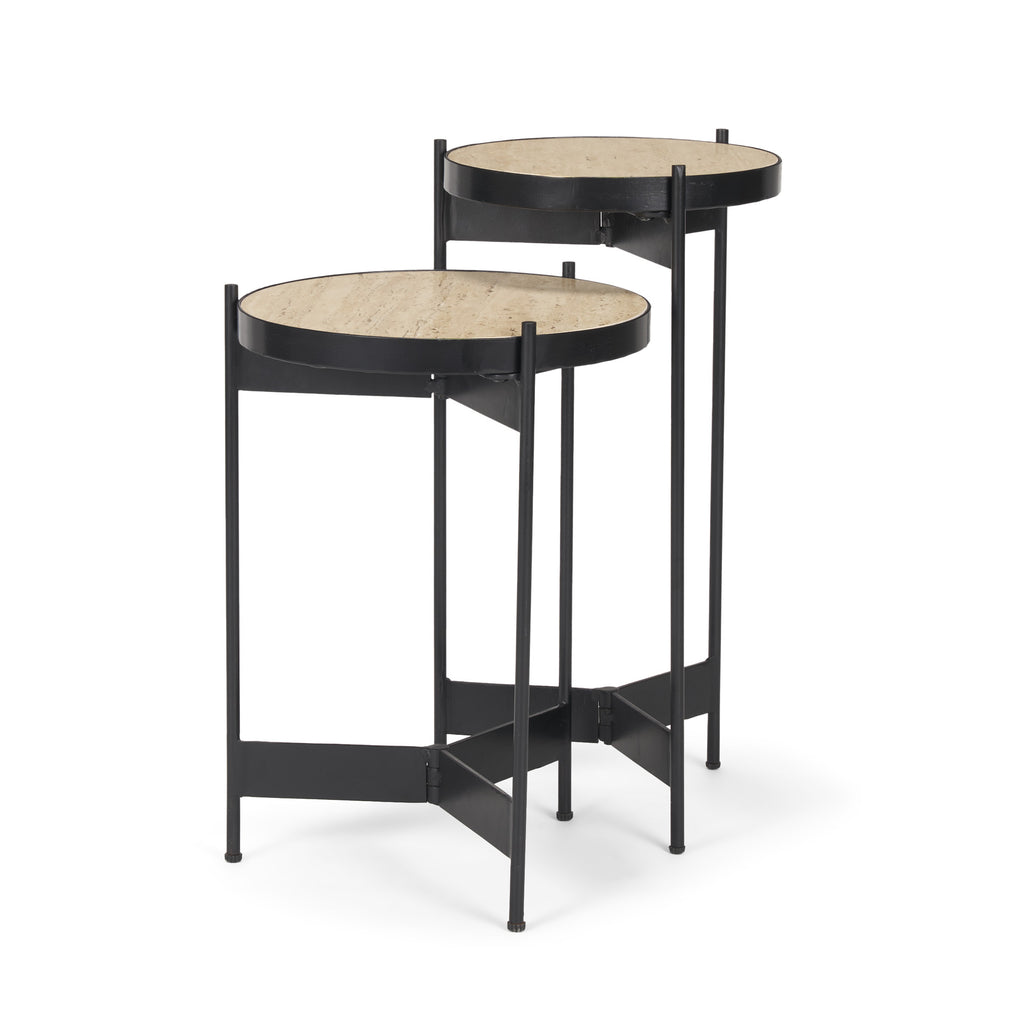 MERCANA WADE MARBLE NESTING SIDE TABLES 71043-AB