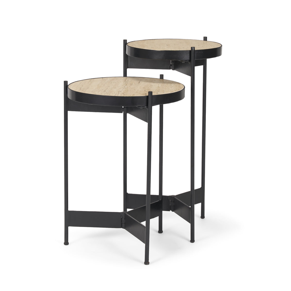 MERCANA WADE MARBLE NESTING SIDE TABLES 71043-AB