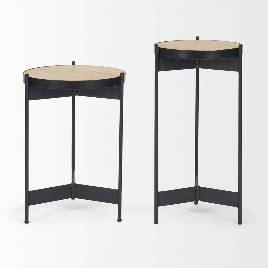MERCANA WADE MARBLE NESTING SIDE TABLES 71043-AB