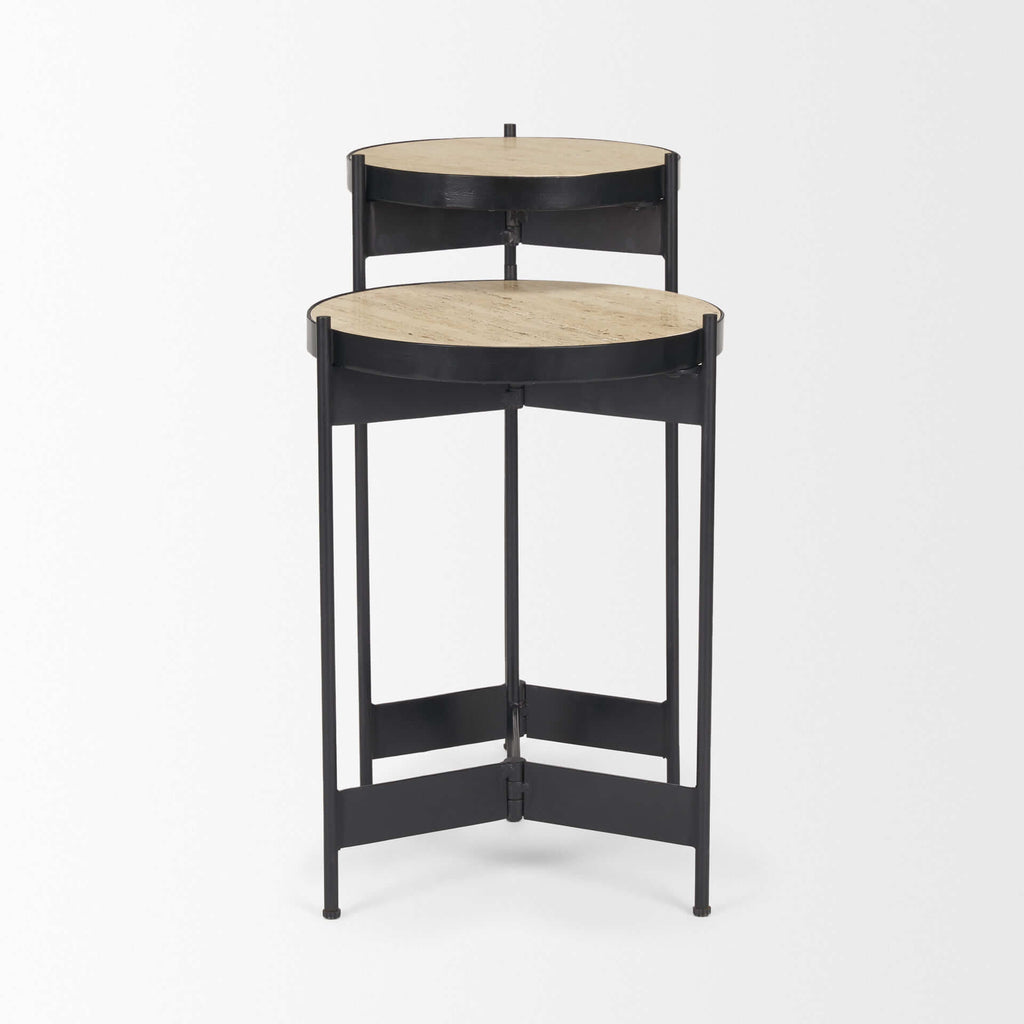 MERCANA WADE MARBLE NESTING SIDE TABLES 71043-AB