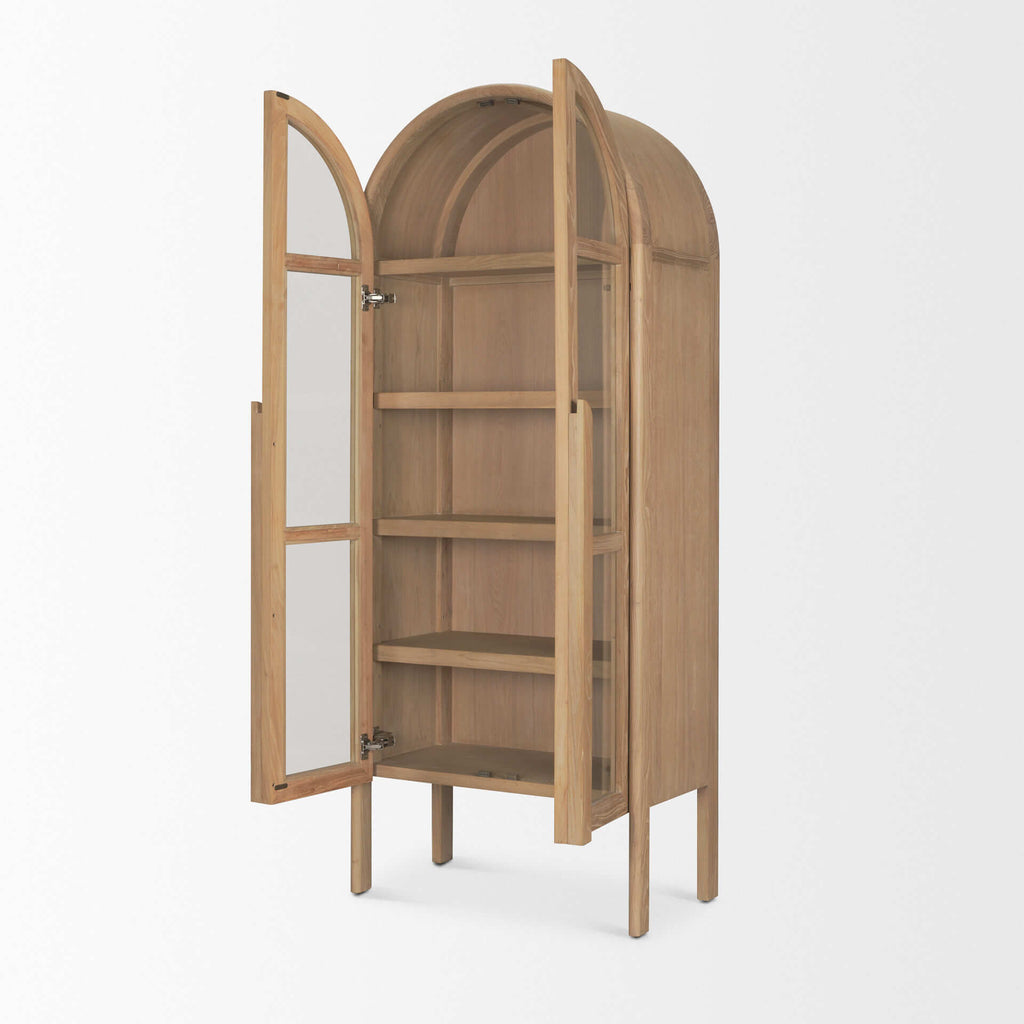 MERCANA CALLUM GLASS DOOR ARCHED CURIO CABINET 70860