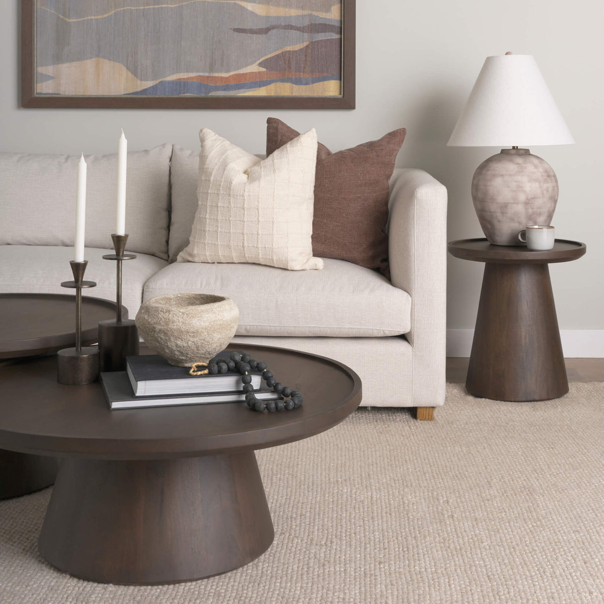 MERCANA MARVIN TAUPE CERAMIC TABLE LAMP 70167