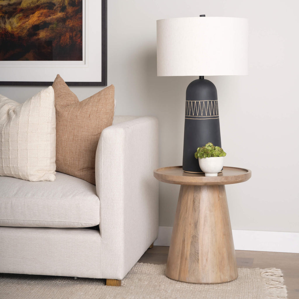 MERCANA TAKODA ROUND WOOD SIDE TABLE 70877