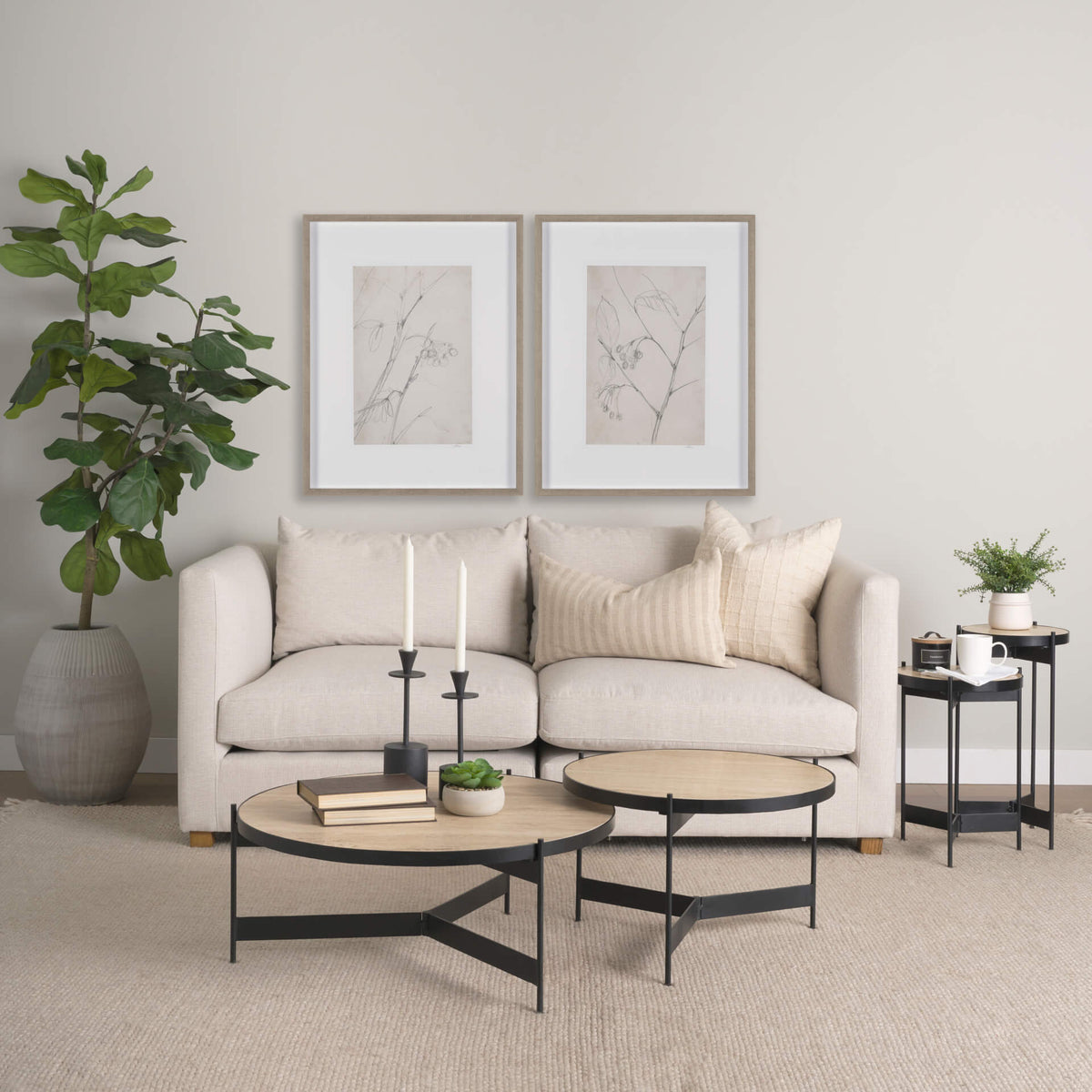 MERCANA WADE MARBLE NESTING SIDE TABLES 71043-AB