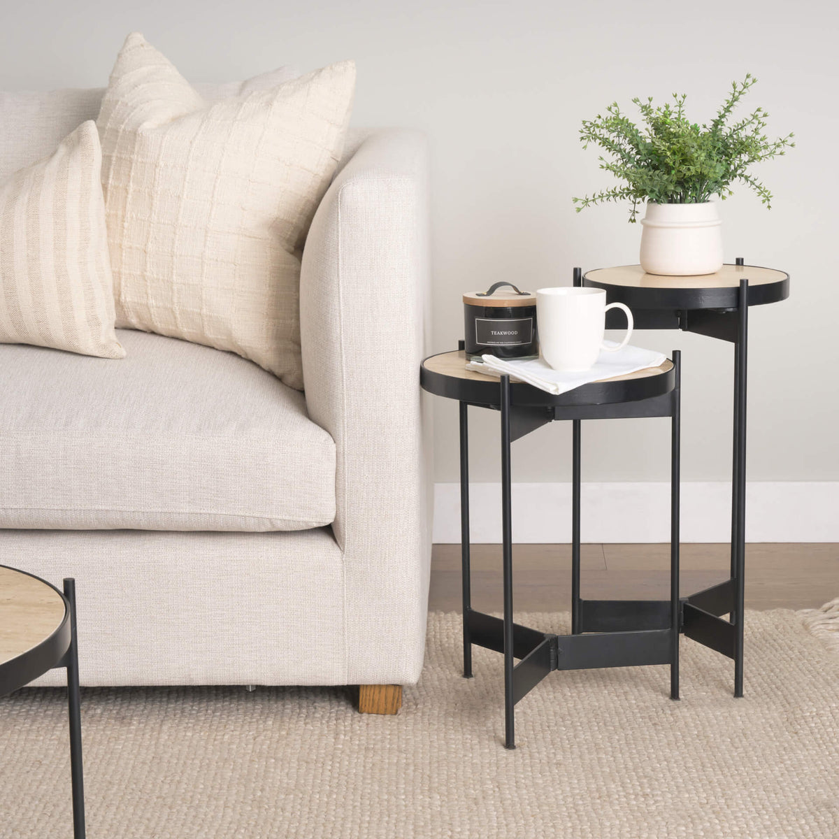 MERCANA WADE MARBLE NESTING SIDE TABLES 71043-AB