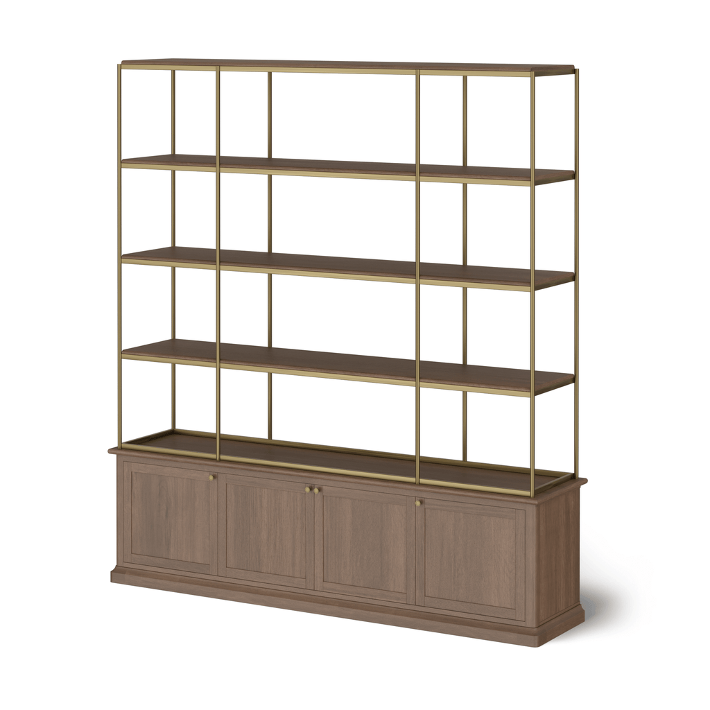 MERCANA BRAXTON ANTIQUED AGE BRASS SHELVING UNIT 71114-AB