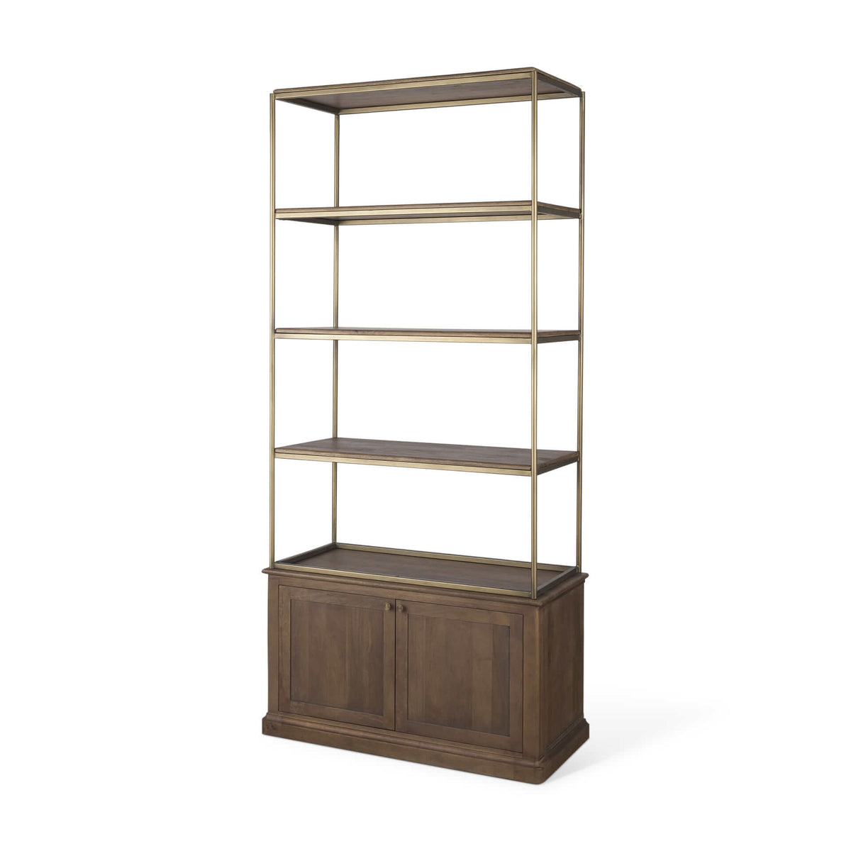 MERCANA BRAXTON ANTIQUED AGE BRASS SHELVING UNIT 71118-AB
