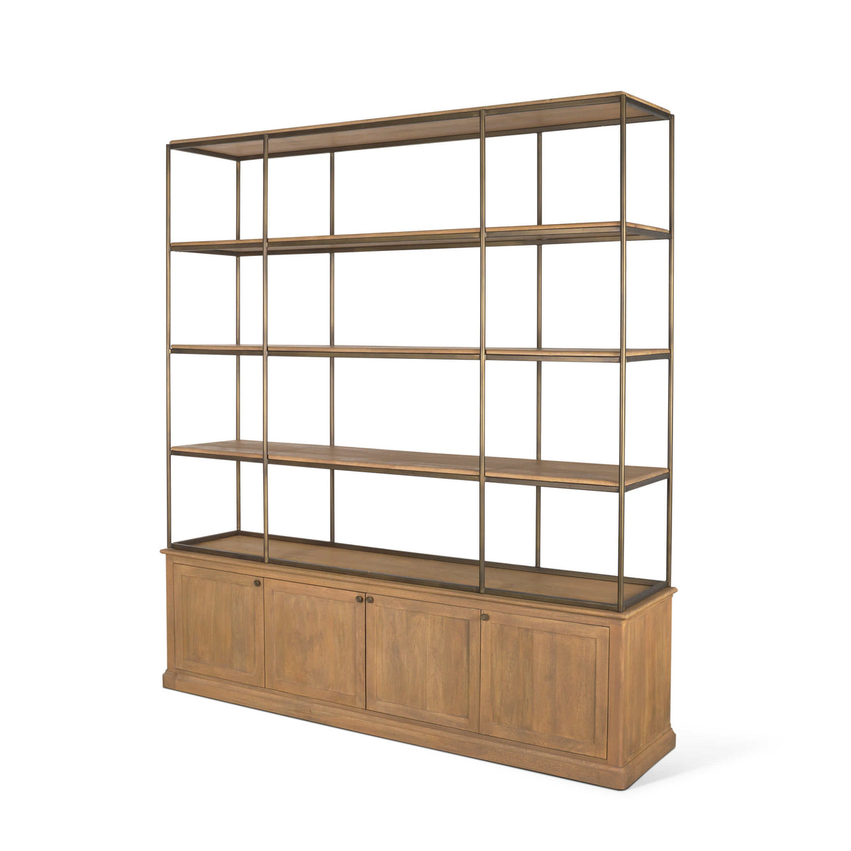 MERCANA BRAXTON ANTIQUED AGE BRASS SHELVING UNIT 71115-AB