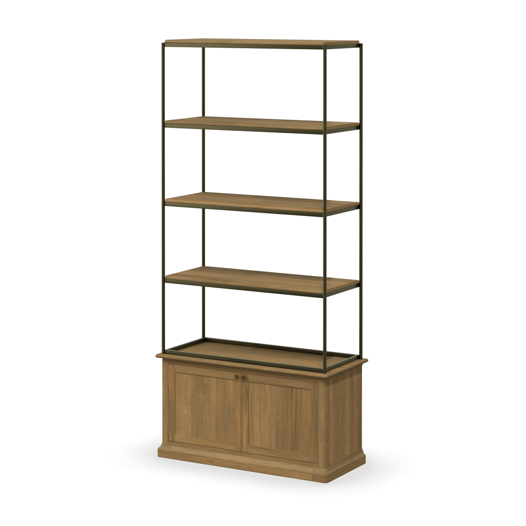 MERCANA BRAXTON ANTIQUED AGE BRASS SHELVING UNIT 71119-AB