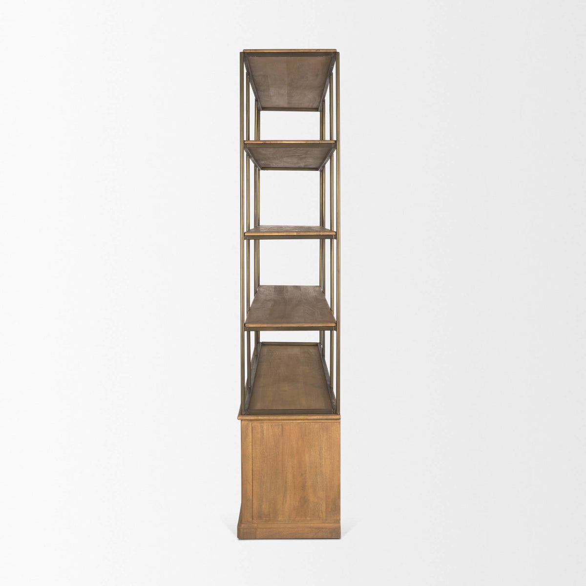 MERCANA BRAXTON ANTIQUED AGE BRASS SHELVING UNIT 71115-AB