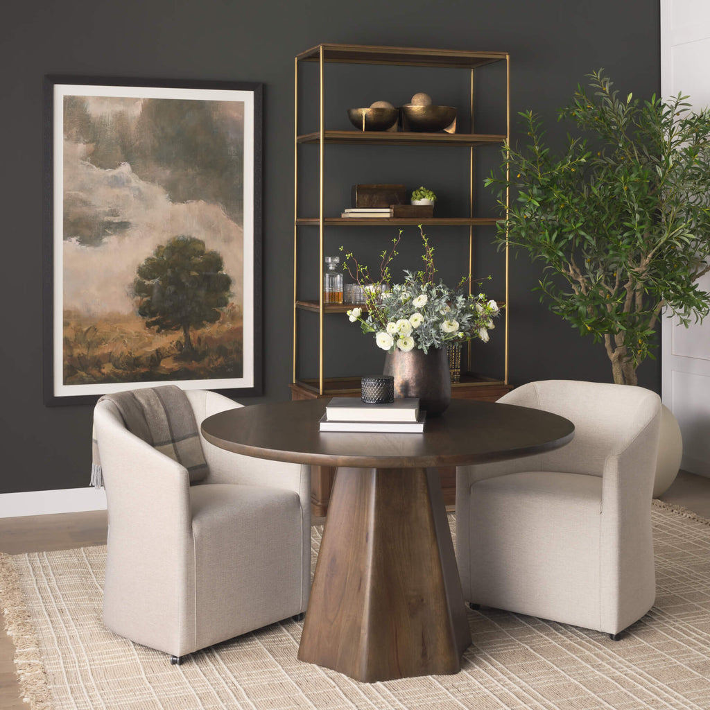 MERCANA JOVANI 60" SOLID DARK BROWN MANGO WOOD DINING TABLE  71107-AB
