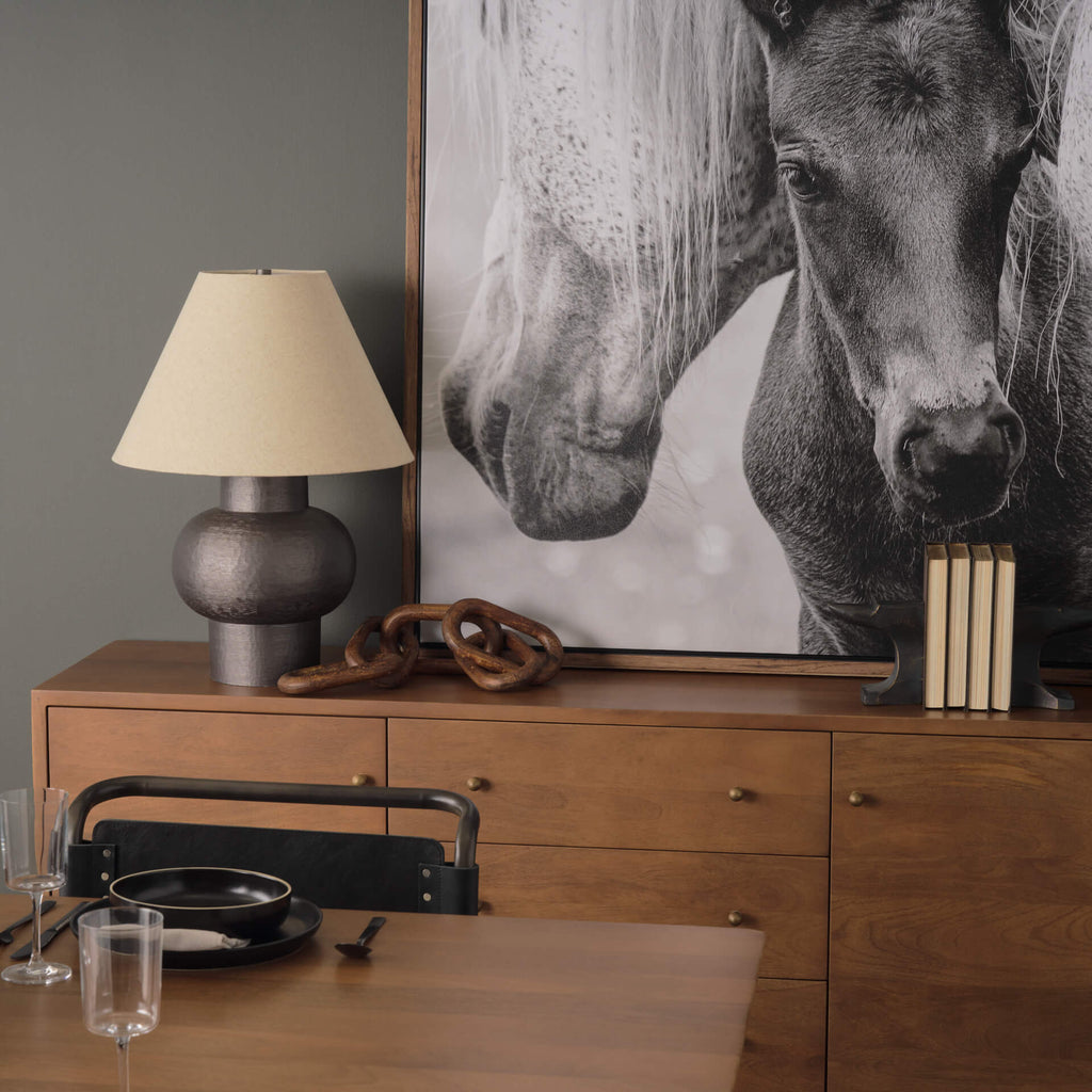 MERCANA SALAAH BLACK BRUSHED METAL TABLE LAMP 70748