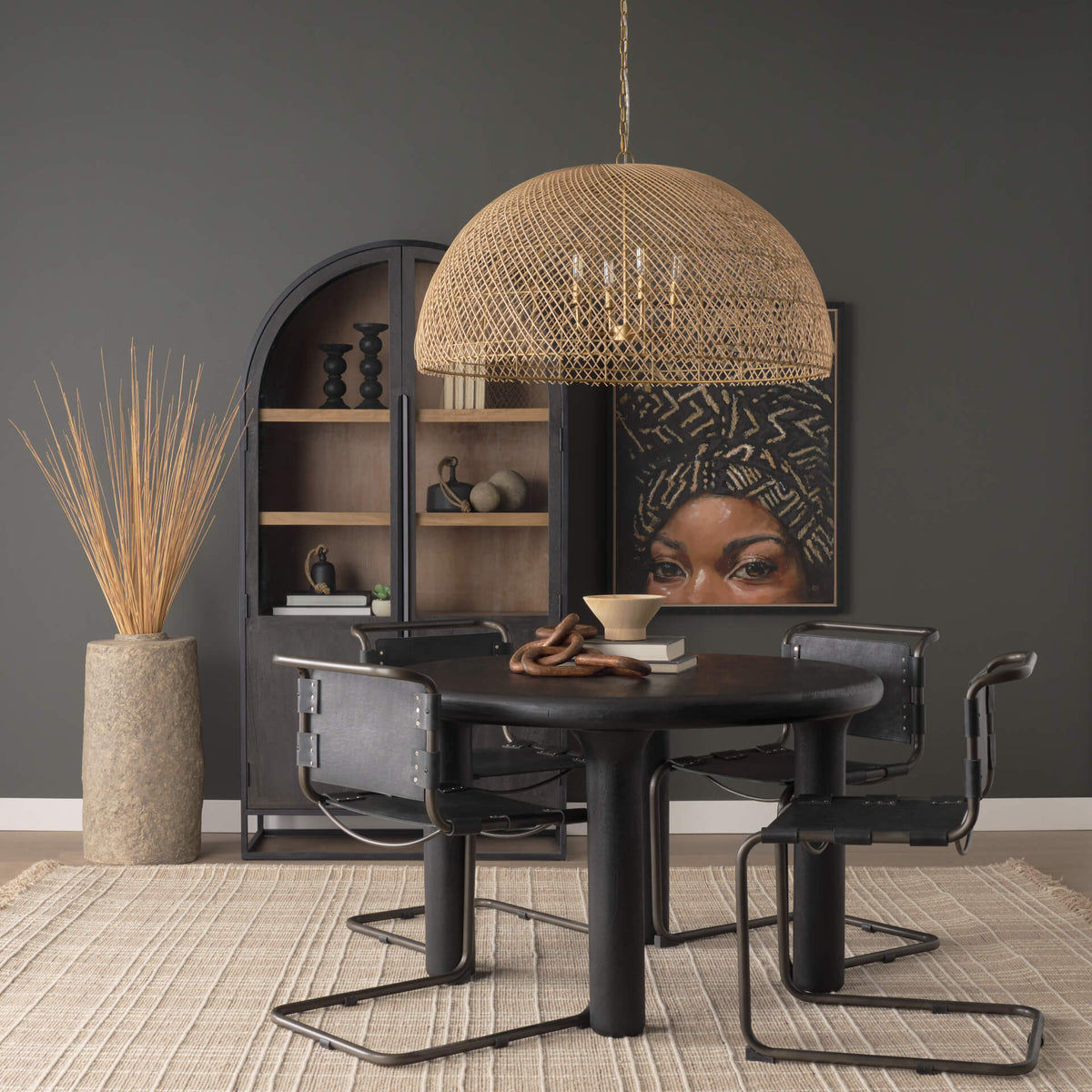 MERCANA THAD 4-LIGHT NATURAL RATTAN CHANDELIER 70916