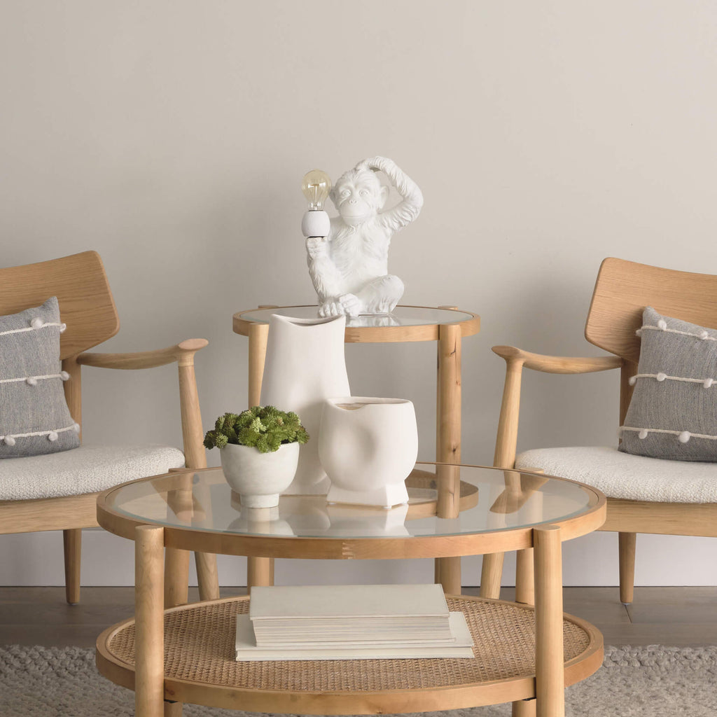 MERCANA SIMIA WHITE RESIN MONKEY TABLE LAMP 65319