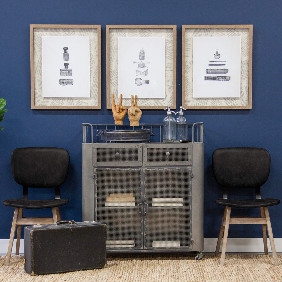 MERCANA HADEN BLACK FAUX LEATHER DINING CHAIR SET OF TWO 67517