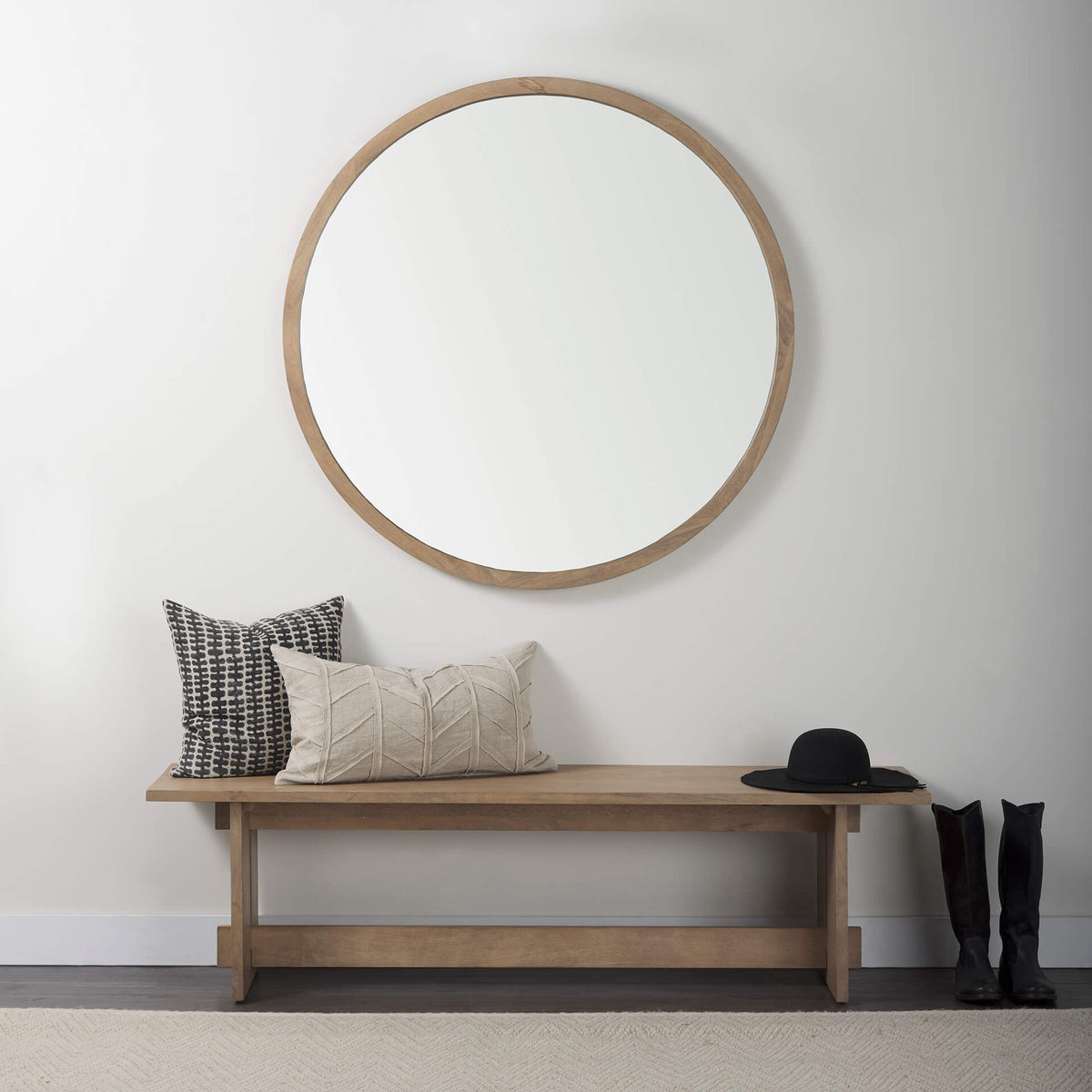 MERCANA GAMBIT 46" LIGHT BROWN WOOD MIRROR 69234