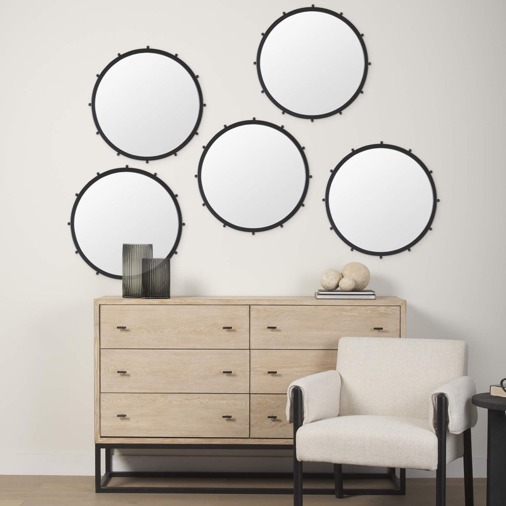 MERCANA ELENA SMALL BLACK METAL MIRROR 69315