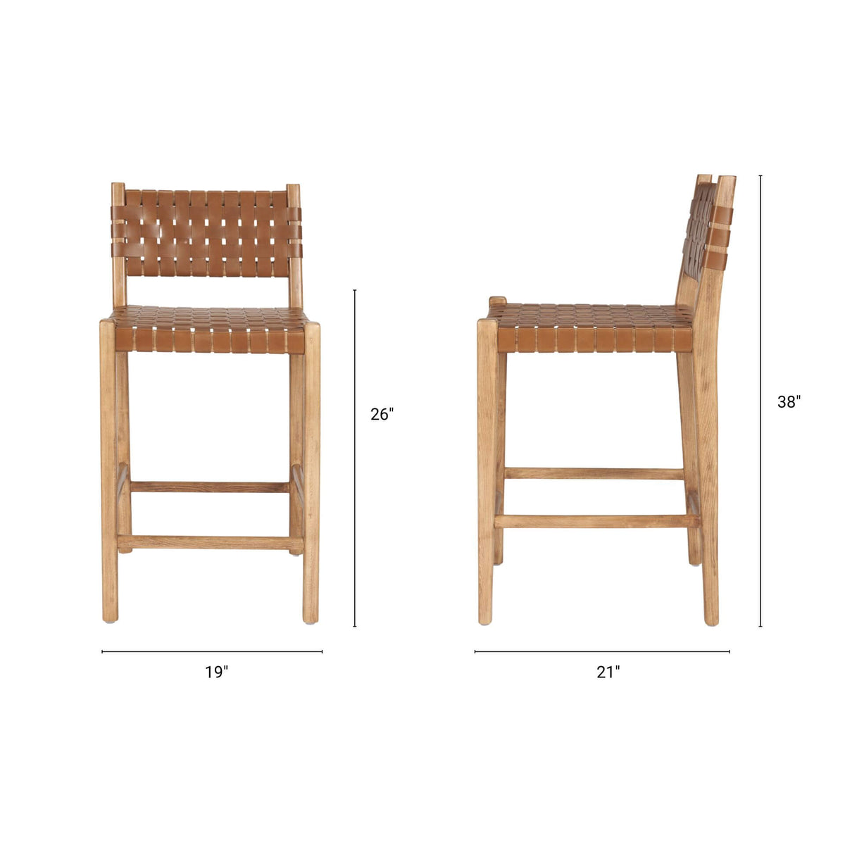 MERCANA SHANE WOVEN LEATHER COUNTER STOOL  70798