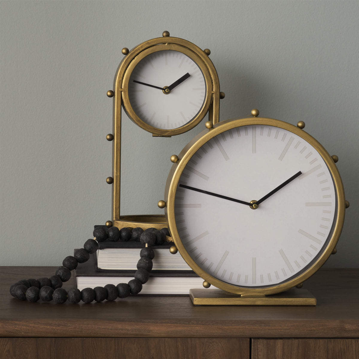 MERCANA MARIAN GOLD STUDDED TABLE CLOCK 69482