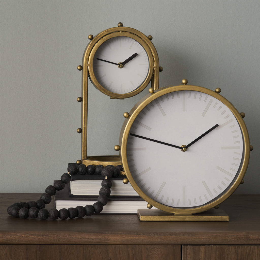 MERCANA MARIAN GOLD STUDDED TABLE CLOCK 69484