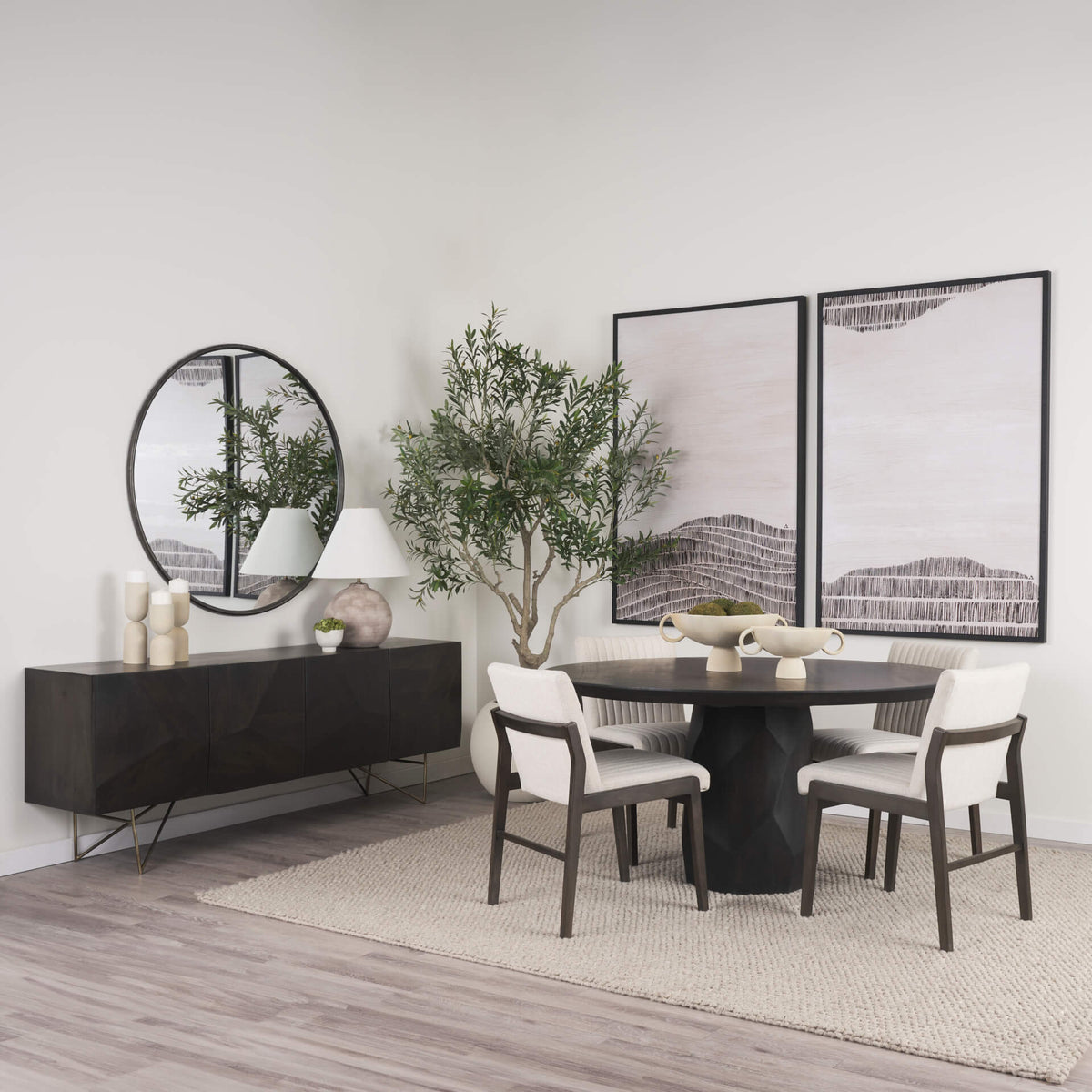 MERCANA FITZGERALD DARK BROWN WOOD DINING TABLE 68565-AB
