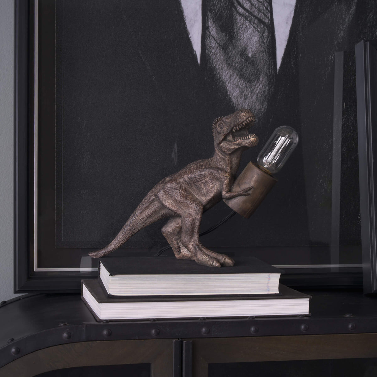 MERCANA RAPTOR RESIN TYRANNOSAURUS REX TABLE LAMP 68924