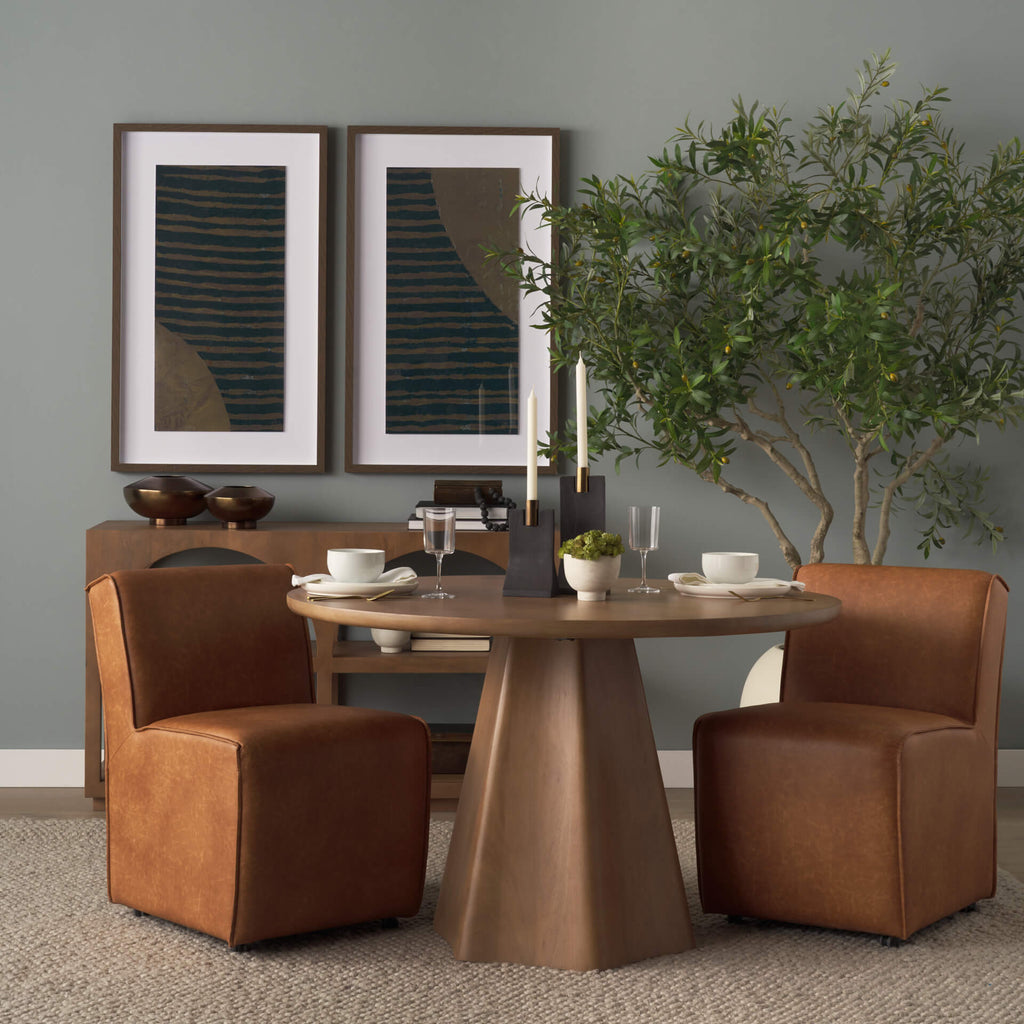 MERCANA DAMON FAUX LEATHER DINING CHAIR SET OF TWO 69614