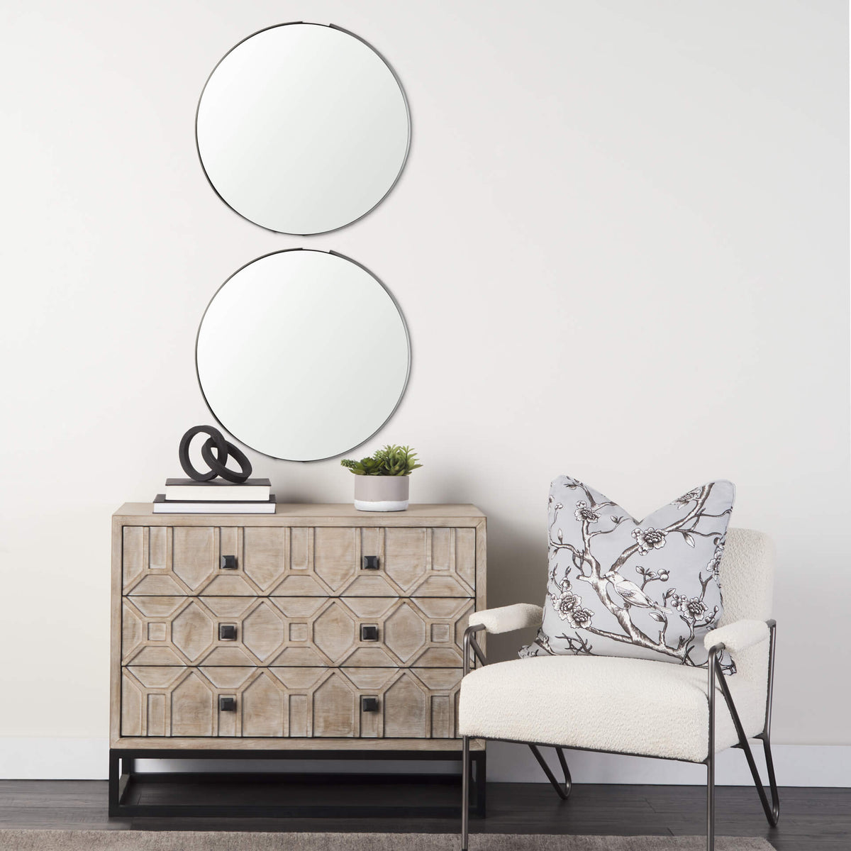 MERCANA ADRIANNA BLACK METAL MIRROR 69325