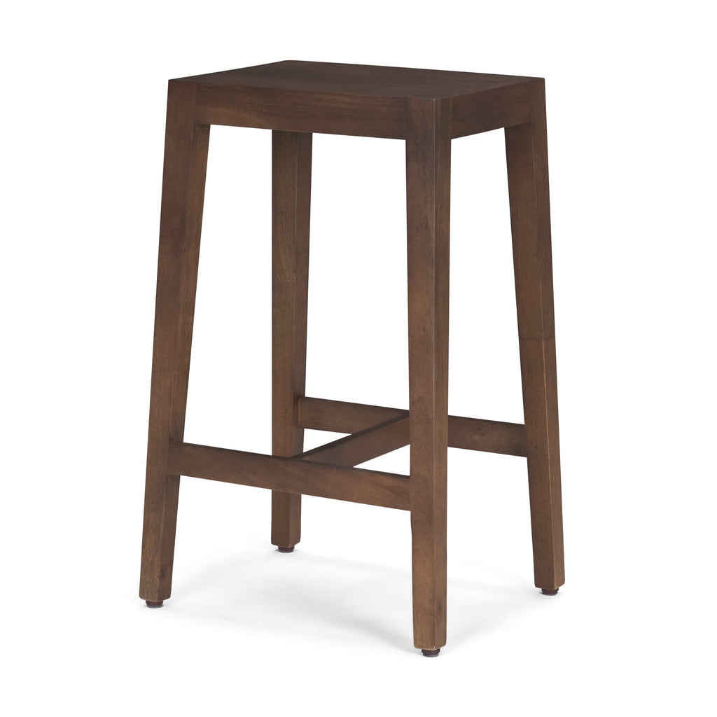 MERCANA COLONY 25" WOODEN STOOL MEDIUM BROWN 71132